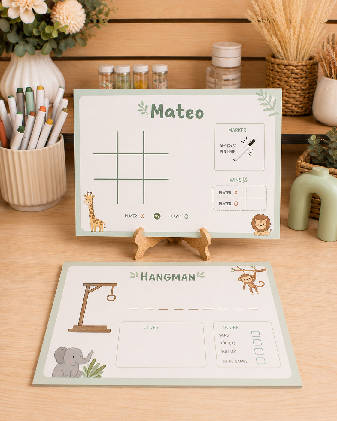 Pizarrón personalizado de actividades infantiles