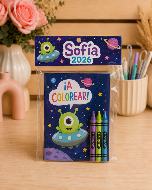 Librito personalizado para colorear con crayolas