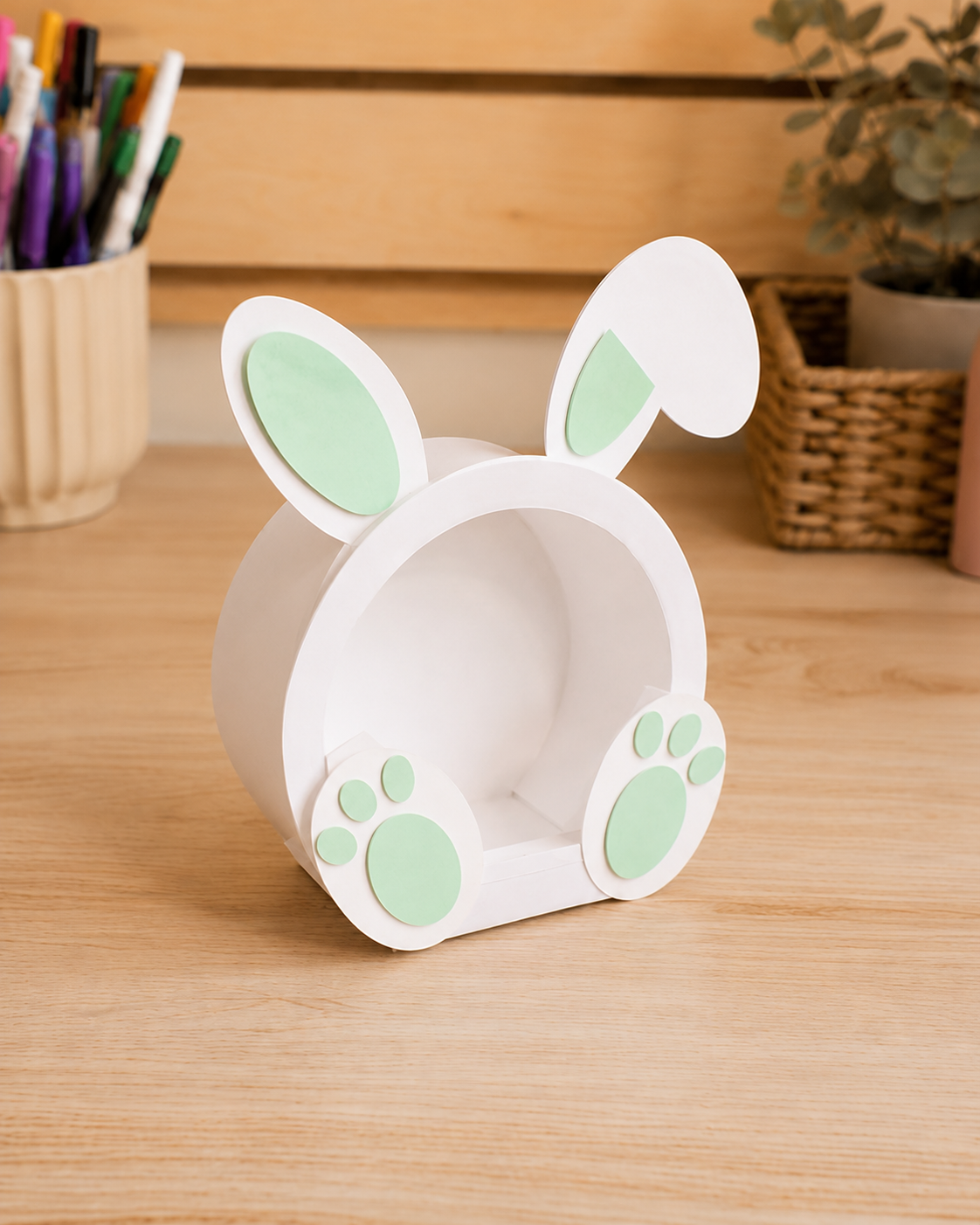 Canastita personalizada de conejo para dulce