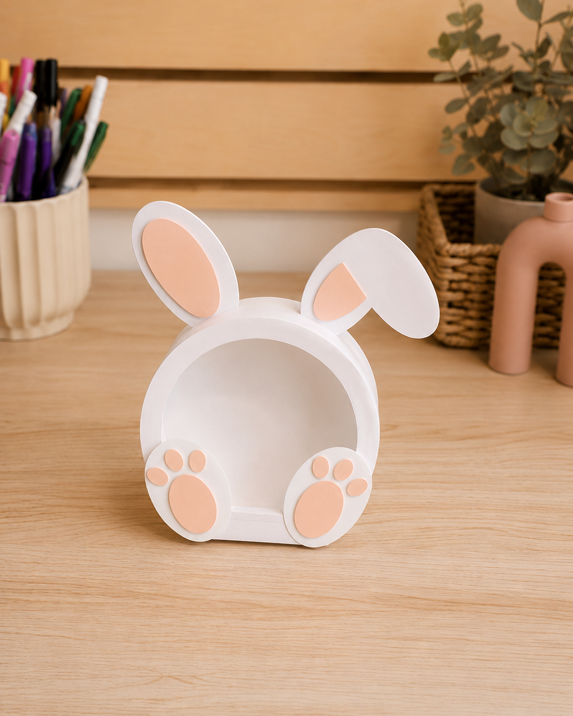 Canastita personalizada de conejo para dulce